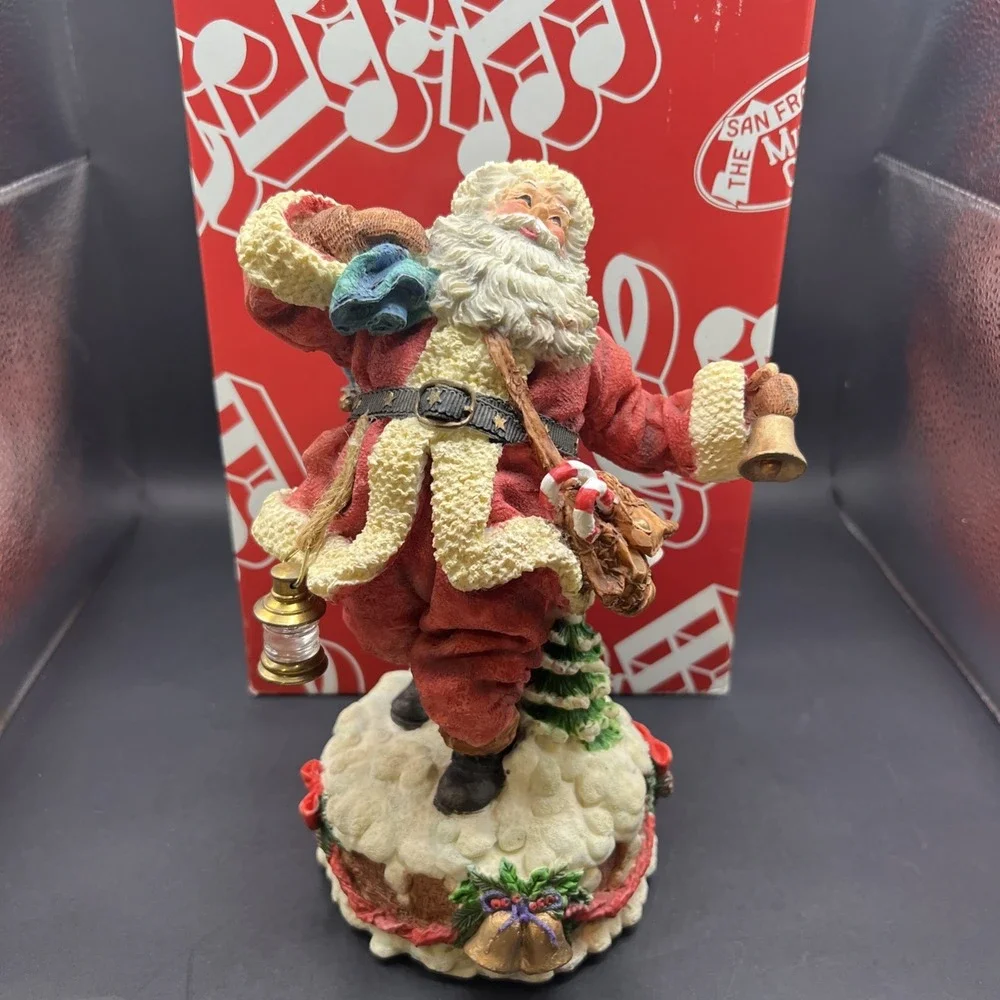 Vintage San Francisco Music Box Co Santa Claus Figurine w/ Box Works Perfectly